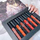 Fashion 6 Pcs Matte Waterproof Velvet Nude Lipstick Sexy Red Brown Moisturizing Pigments Lip Makeup Long Lasting Summer Cosmetic