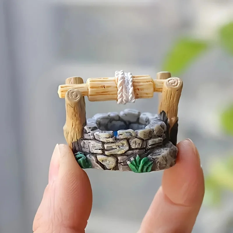 Miniature Fairyland Well Statue-Handmade Resin Collection Micro Landscape Decoration-Charming Outdoor Fairyland Sculpture