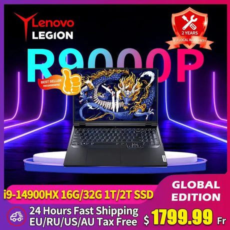 Lenovo Legion Y9000P Gaming E-Sports Laptop 2024  RTX 4060 Intel i9-14900HX 16" 16/32/64G RAM 1/2T SSD 2.5K 240Hz Notebook PC - Lootquake