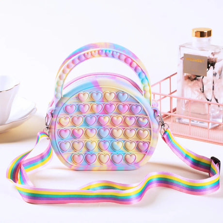 Pop Purse Silicone Sensory Push Pop Bubble Bag Crossbody Bag Antistress Toys Reliver Autism Handbag Coin Pouch for Kids - Lootquake