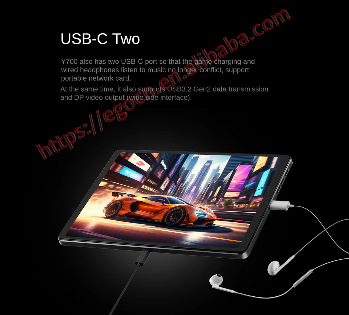 Tablette de jeu Lenovo Legion Y700 2025 8,8 pouces Snapdragon 8 Gen3/8 cœurs / Android 14 / 12 Go 256 Go / 16 Go 512 Go / Wi-Fi / Noir