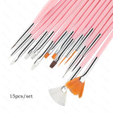 YIKOOLIN 20pcs Nail Art Brush Set UV Gel Polish Pen Acrylic Nail Design Kit DIY Painting Tools for Nail Artistry