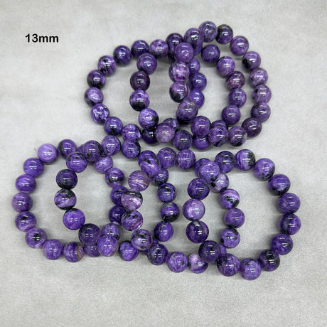 Wholesale Natural 9mm 11mm 12mm 13mm Charoite Smooth Round Loose Beads For Jewelry Making DIY Bracelets Necklace Strand Gift - Lootquake
