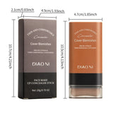 Base de maquillaje mate en barra, multiusos, borrador, cobertura total, resistente al agua, duradera, control de grasa, cobertura para el acné, con brocha.