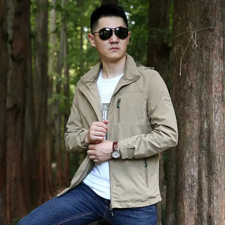 Outdoor Waterproof Jacket Men Breathable Quick Dry Hooded Jacket Coat Windbreaker Jacket Men Multi-Pockets Summer Windbreaker - Lootquake