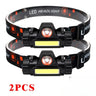 Linterna frontal LED portátil mini y potente, recargable por USB, XPE+COB, para caza, impermeable, con cola magnética, 1-5 unidades
