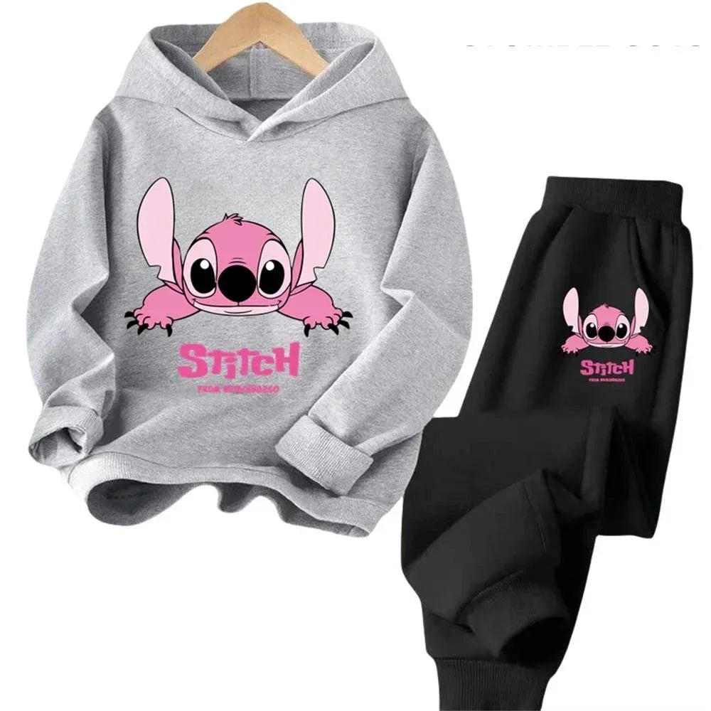 Children Hoodies Stitch Kawaii Fashion Pullover Sweatshirt Anime Trucksuit Manga Cartoons Girls Boy Kids Autumn Casual Clothes - Lootquake