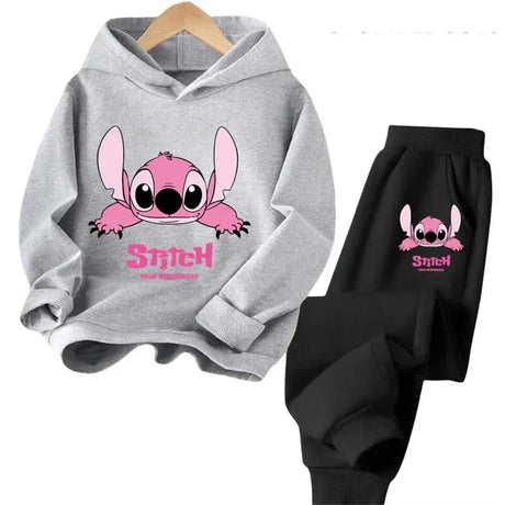Children Hoodies Stitch Kawaii Fashion Pullover Sweatshirt Anime Trucksuit Manga Cartoons Girls Boy Kids Autumn Casual Clothes - Lootquake