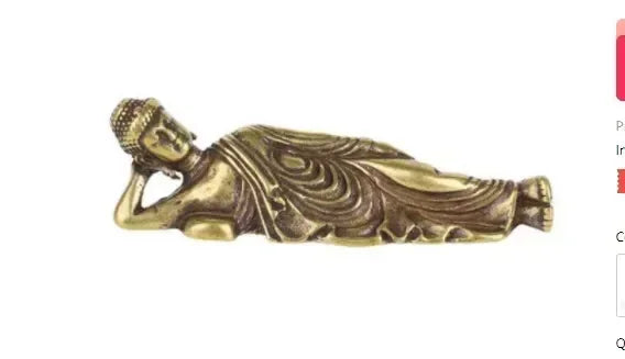 Statue Ornament Solid Brass Miniature Figurines Handmade Craft Living Room Office Home Decor Accessory Buddha Statue Pendant