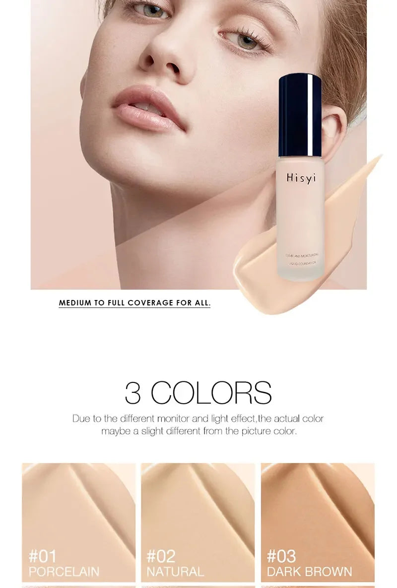 Base de maquillaje líquida de alta cobertura, corrector duradero, crema BB, resistente al agua, control de grasa, maquillaje facial, cosméticos