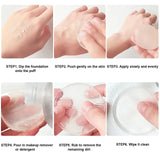 Borla de polvo de gel de silicona suave, transparente, con cojín de aire, para base líquida, crema, licuadora cosmética, herramientas cosméticas