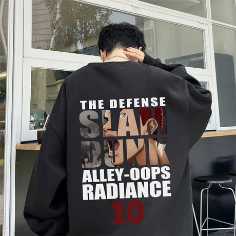 Cotton Hip-hop SLAM DUNK Printed Crew Neck Sweater Autumn Winter Men's Women's New American Trendy Brand Versatile Couple Jumper - Lootquake