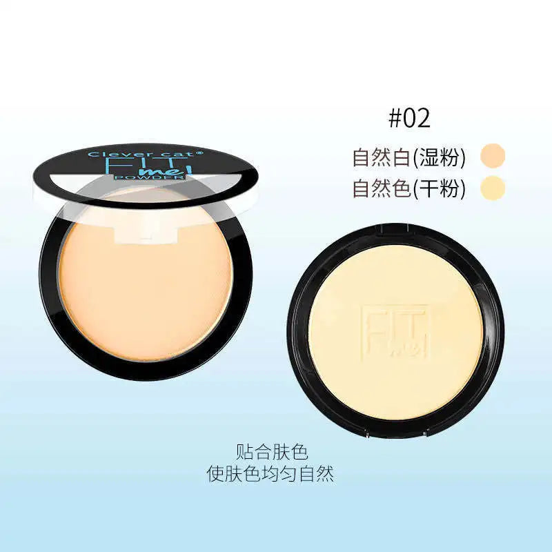 Polvos hidratantes naturales 2 en 1 para rostro, base suave, polvos compactos, maquillaje, corrector, cobertura de poros, blanqueamiento e iluminación.