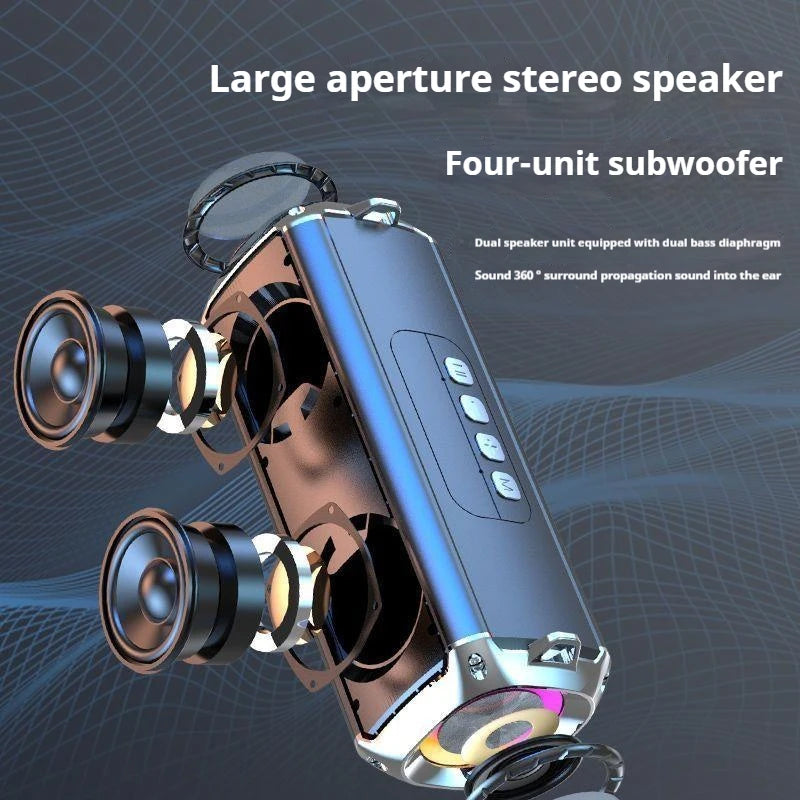 Altavoz Bluetooth portátil estéreo envolvente de 20 W con graves impactantes y luz colorida, subwoofer inalámbrico resistente al agua, boombox para karaoke en casa