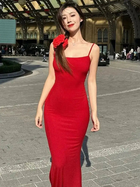Dulzura Women 2025 Summer Party Club Evening Streetwear Bodycon Beach Basic Black Long Dress Wholesale Items For Business D22775 - Lootquake