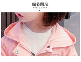 Girls Windbreaker Medium Length Coat Spring and Autumn New Children's Fashion Hooded Coat Little Girl Trench Coat - Lootquake