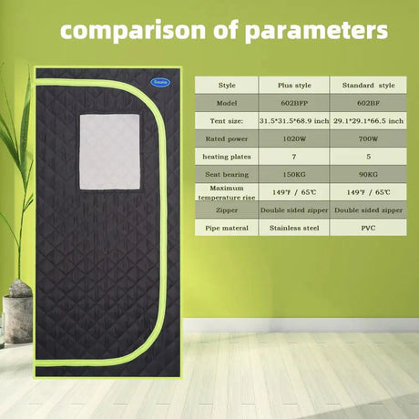 Portable Plus Type Full Size Far Infrared Sauna Tent Spa Detox Therapy Relaxation At Home Larger Stainless Steel Pipes Connector - Lootquake