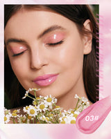 Pearlescent Pink Glitter Lip Oil Lustrous Color Changing Lip Gloss Moisturizing Makeup Lip Balm Mirror Glass Lip Glaze Cosmetics
