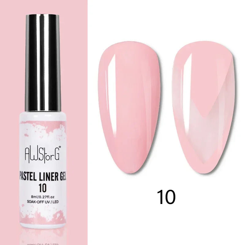 5ML Gold Silver Metallic Liner Paint Gel Polish Chrome Mirror Metal Effect Super Bright French UV LED Semi Permanent Nail Gel