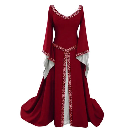 Vintage Gothic Dress Cosplay Costumes Autumn Winter Long Sleeve Medieval Witch Long Dress Halloween Costumes Vestidos de Fiesta - Lootquake