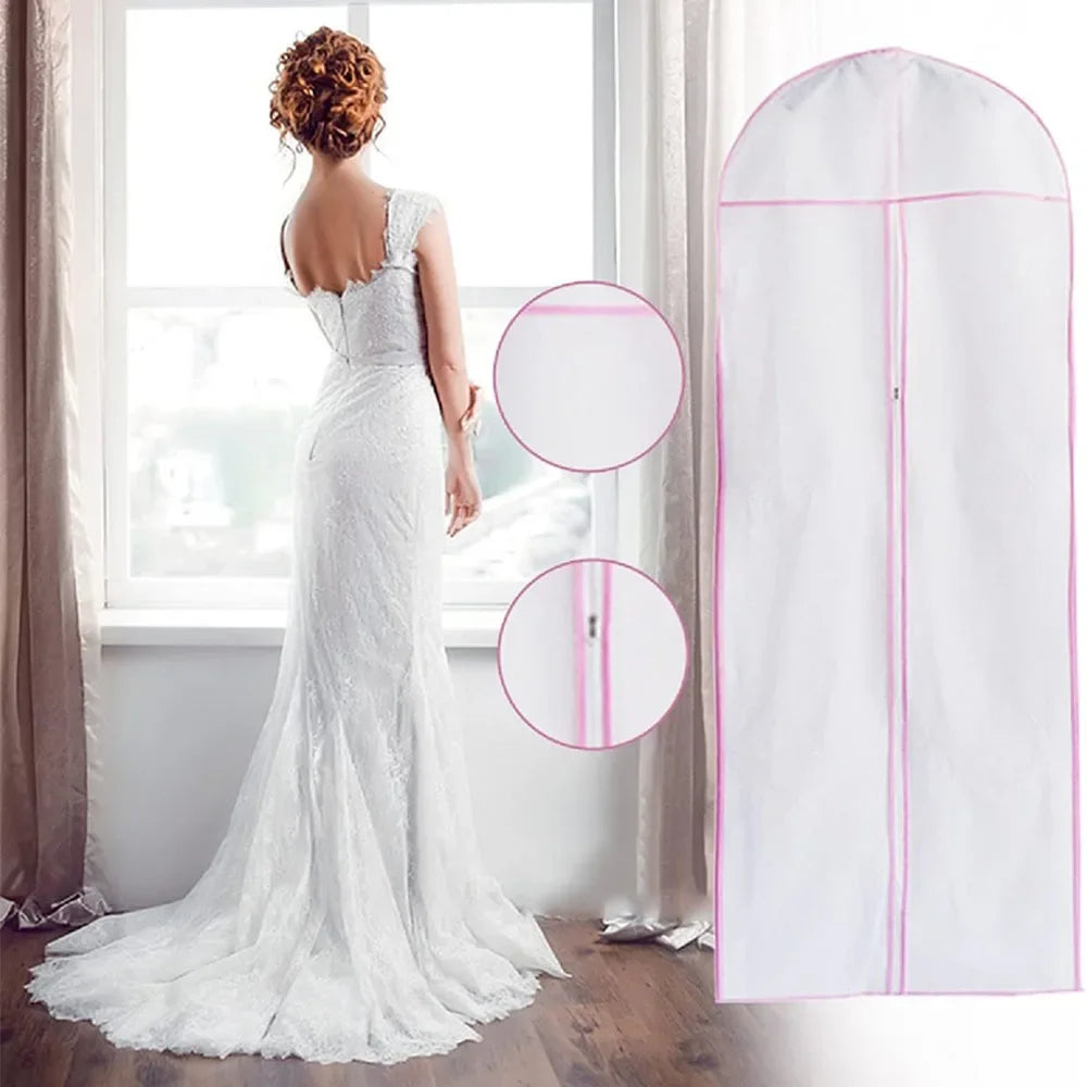 Funda protectora para vestido de novia, 1/2/5 unidades, 180 cm, para colgar ropa de novia, traje, abrigo, bolsa de almacenamiento para el hogar.