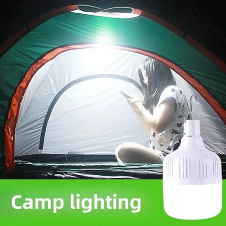 2pcs Rechargeable LED Indoor Outdoor Emergency Hookup Portable Lights with Battery Flashing Lights Barbecue Tent Camping Lights - Lootquake