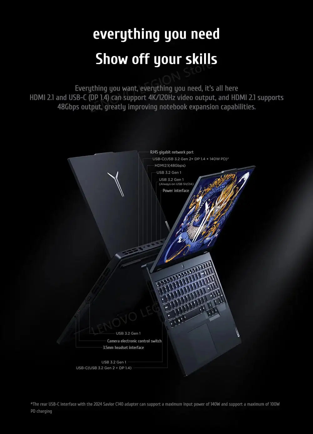 Lenovo Legion Y9000P Gaming E-Sports Laptop 2024  RTX 4060 Intel i9-14900HX 16" 16/32/64G RAM 1/2T SSD 2.5K 240Hz Notebook PC - Lootquake