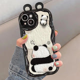 Funny Panda Toy Cartoon Ear Wave Soft Phone Case