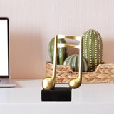 Music Note Sculpture Resin Tabletop Decor for Bookshelf Fireplace Cabinet Office Home Gift Musical Theme Art Statue Ornament