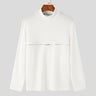 INCERUN Men T Shirts Solid Color Turtleneck Long Sleeve Fitness Streetwear Camisetas 2024 Hollow Out Zipper Casual Men Clothing - Lootquake