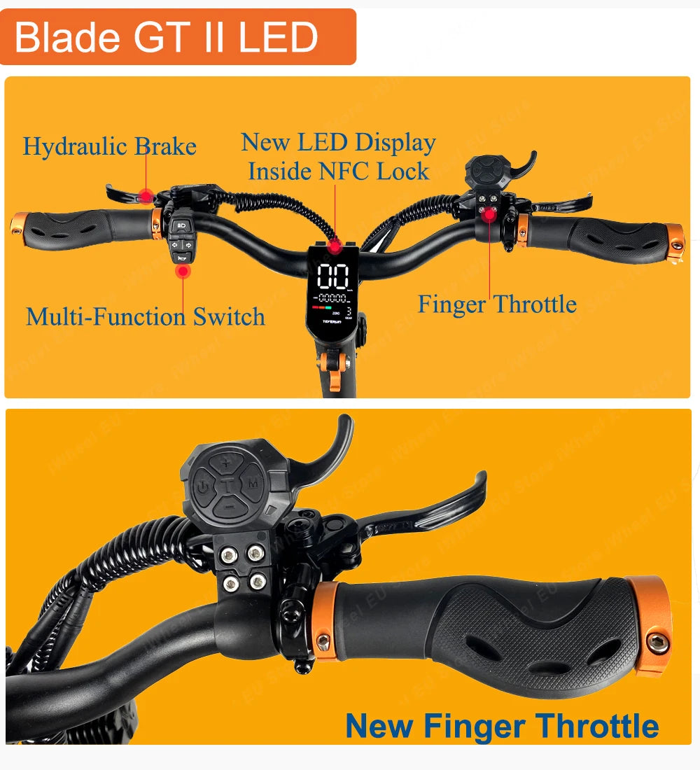 EU Stock Newest Blade GT II 60V 26Ah Blade GT+ II 60V 35Ah Dual Motor 1600W*2 Newest Blade GT/GT+ II Electric Scooter