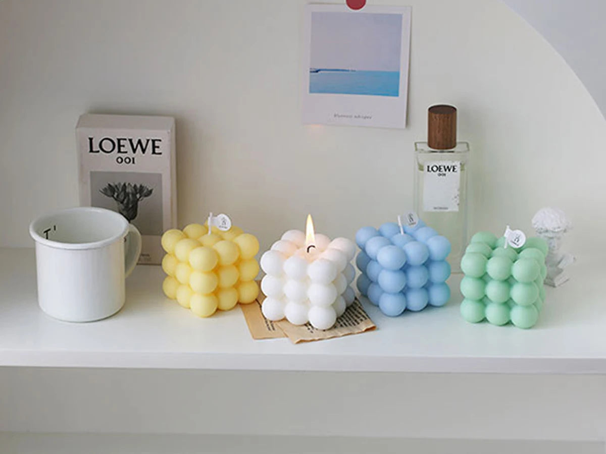 Bubble Candle Cube Fragrance Candles Handmade Scented Candle Soy Wax Candle Set for Home Decoration Wedding Party Birthday