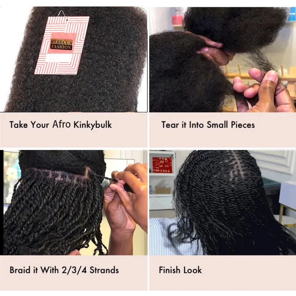 99J Burgundy Afro Kinky Bulk Human Hair | Brazilian Remy | Dreadlock & Braiding Hair | 50g