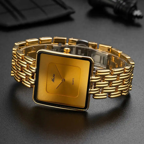 MISSFOX Brand Wristwatch Minimalist Fashion Quartz Watches Classic Design Square Dial Waterproof Stainless Steel Watch For Gift - Lootquake