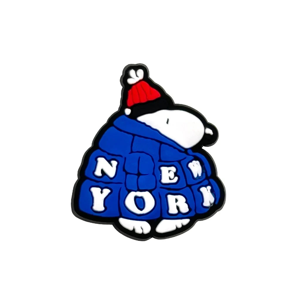 1 à 12 breloques de chaussures MINISO Snoopy, accessoires de dessin animé, sabots classiques, sandales, décoration de chaussures de jardin, bracelets, boucles, cadeaux pour enfants
