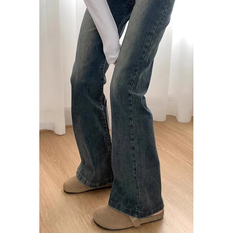 High Waist Wide Leg Jeans Women's Spring Autumn Loose Fit Conceal Hip Pear Shape Body Retro Blue Flared Denim Pants - Lootquake