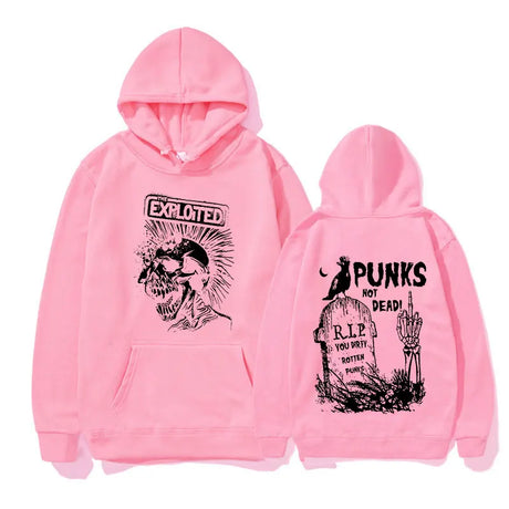 Rock Band The Exploited Not Dead Pullover Hoodie Men's Fashion Hip Hop Sweatshirts Unisex Punk Retro Oversized Hoodies Streetwea - Lootquake