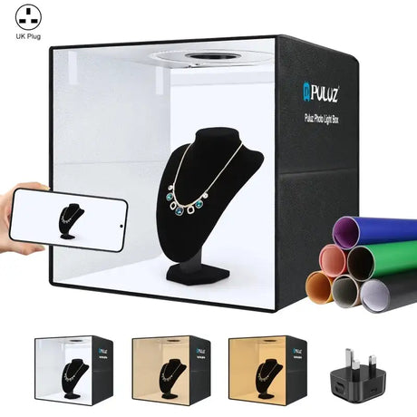 PULUZ 50cm Folding Portable Photo Studio Tent Box 3 Color Ring Light LED Photography Studio Box with 12 Color Background Board - Lootquake