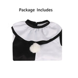 Clown Cosplay Costume Adult Dress Black White Dress With Collar Halloween Outfit