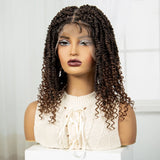 14" Full Lace Twisted Braids Wig with Baby Hair | Natural Looking Synthetic Lace Frontal Braided Wig for Black Women
