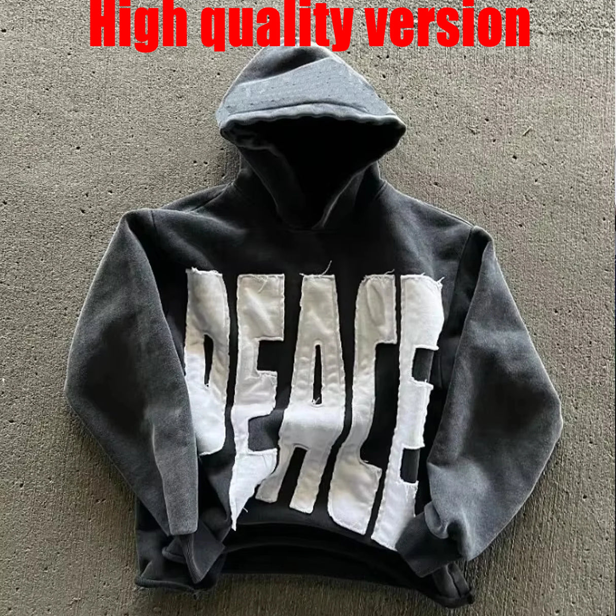 New Streetwear  Hoodie Goth Hip Hop Oversized Loose Zip Up Hoodie Casual Harajuku Black Patchwork Long Sleeve Men Women Pullover - Lootquake
