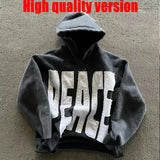New Streetwear  Hoodie Goth Hip Hop Oversized Loose Zip Up Hoodie Casual Harajuku Black Patchwork Long Sleeve Men Women Pullover - Lootquake