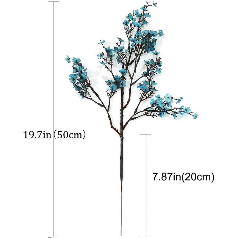 White Artificial Flowers Cherry Blossoms Gypsophila Fake Plants DIY Wedding Bouquet Vases for Home Decor Faux Christmas Branch