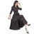 Women's Chiffon Stitching Lace Dress, Lady's Elegant Temperament Long Dress, Shirt Collar, Long Sleeve, Print Dresses, New - Lootquake