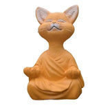 Meditation Cat Sculpture Garden Decoration Resin Yoga Sitting Zen Cat Home Ornament Outdoor Garden Figurine Home Decorations