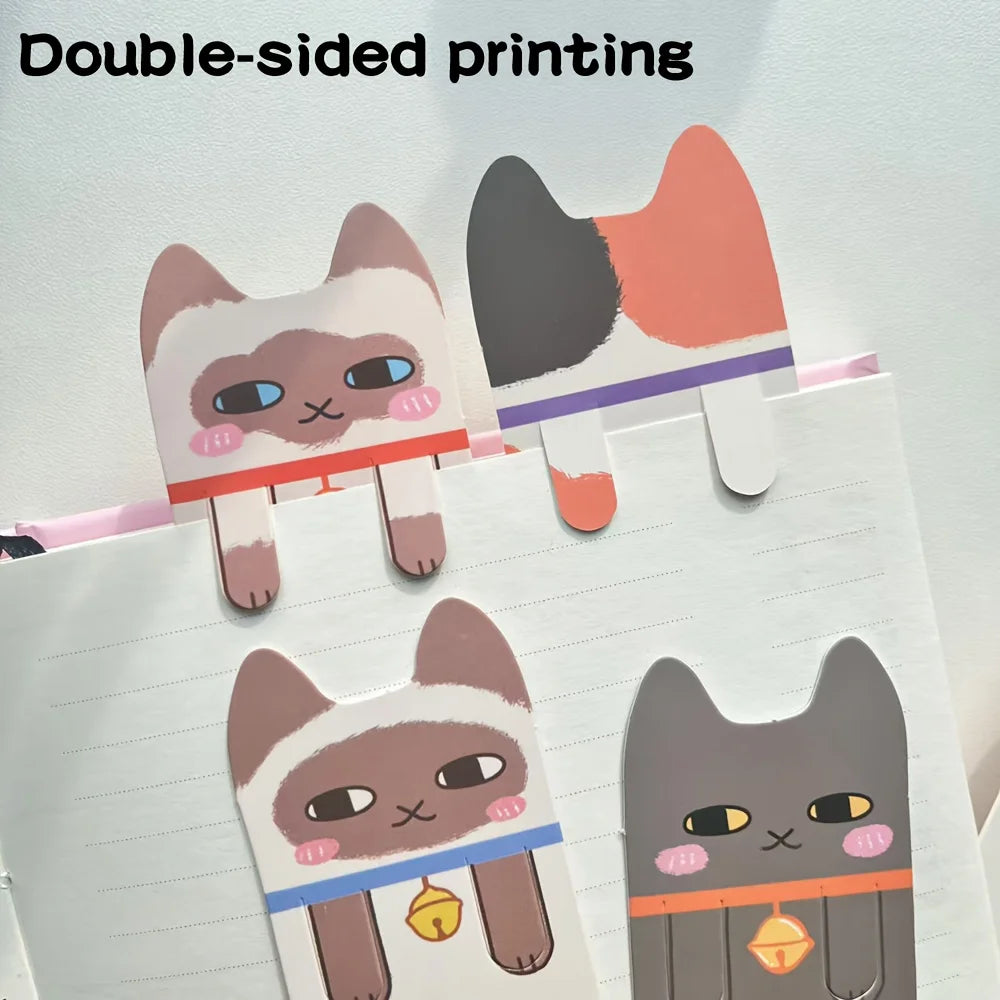30 marcadores de gato de doble cara para estudiantes, libros de lectura, etiquetas, tarjetas de papel, libros, suministros de oficina, marcadores decorativos DIY.