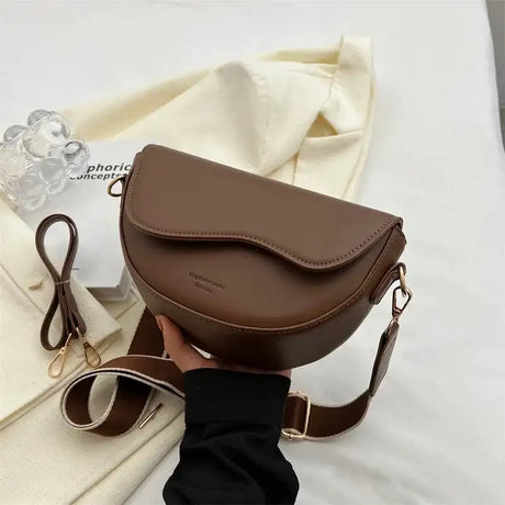 Small PU Leather Saddle Armpit Bags for Women 2024 Summer Chain Shoulder Crossbody Bag Ladies Vintage Underarm Handbags bolsa - Lootquake