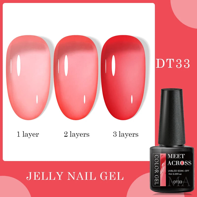 7ml Milky Jelly White Gel Nail Polish Natural Luster Long Lasting Nail Art All for Home DIY Manicure Soak Off UV LED Gel Vernis