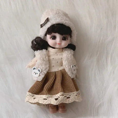 Dolls Clothes Suit For 16cm Doll Dress Up Accessories Sleeveless Top Casual Pants Denim Grid Dress Skirt Daily Wear Accessories - Lootquake