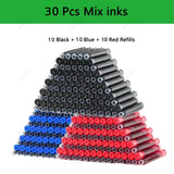 Juego de 33 plumas estilográficas Kawaii con tinta reemplazable, tinta negra, azul y roja EF de 0,38 mm, bolígrafos escolares, material de oficina, papelería para escribir.